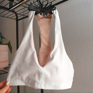 alo yoga white alosoft base bra